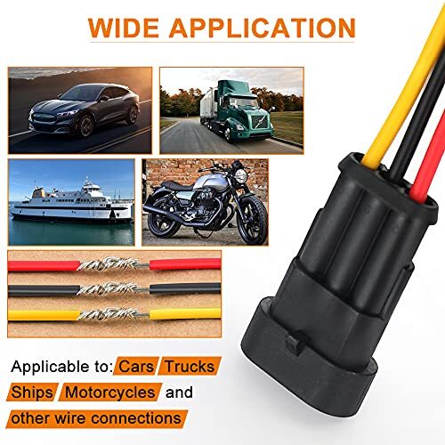 6 Kits Automotive Electrical 3 Pin Connectors Wire Male and Female Way 16 AWG - Bild 4 von 7