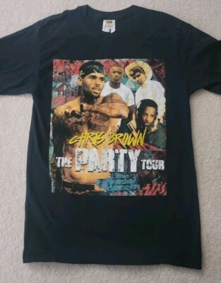 Vintage Chris Brown The Party Tour 2017 Shirt Small Fabulous, O.T Genasis, Kap G
