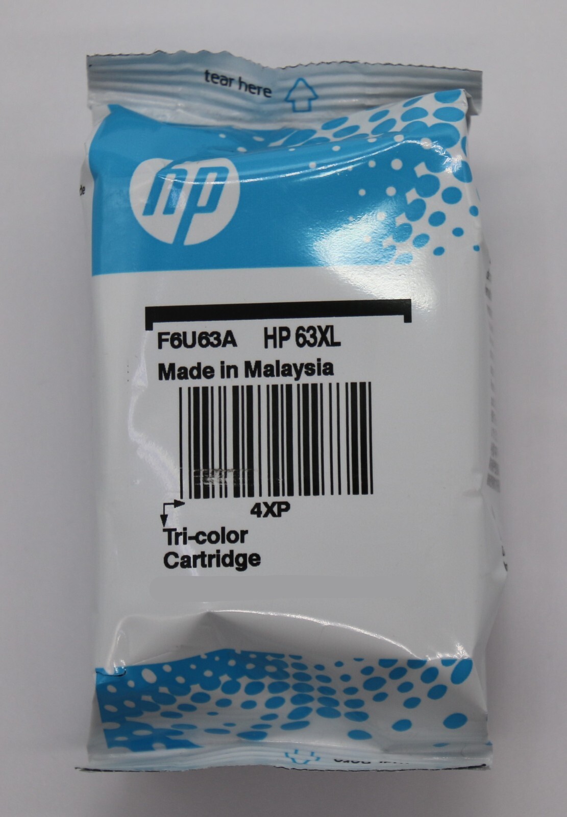 HP 63XL High Yield Tri-color Genuine Ink Cartridge, F6U63AN (Foil)