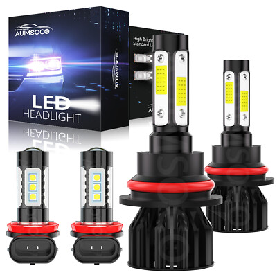 For 2005-2019 Nissan Frontier 4x High&Low Beam LED Headlight+Fog Light Bulbs Kit