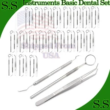  GERMAN 90 Instruments Basic Dental Set Mirror Explorer Probe Pliers (30 OF EACH