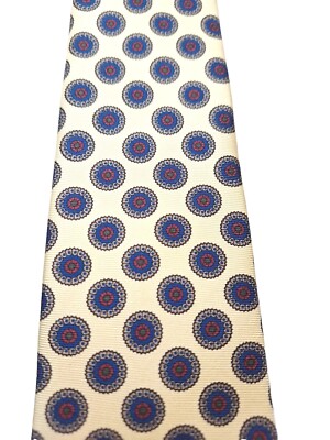 Rush Wilson Ltd Tie All Silk Yellow With Circles In Orange,Blue,Gold,NWOT