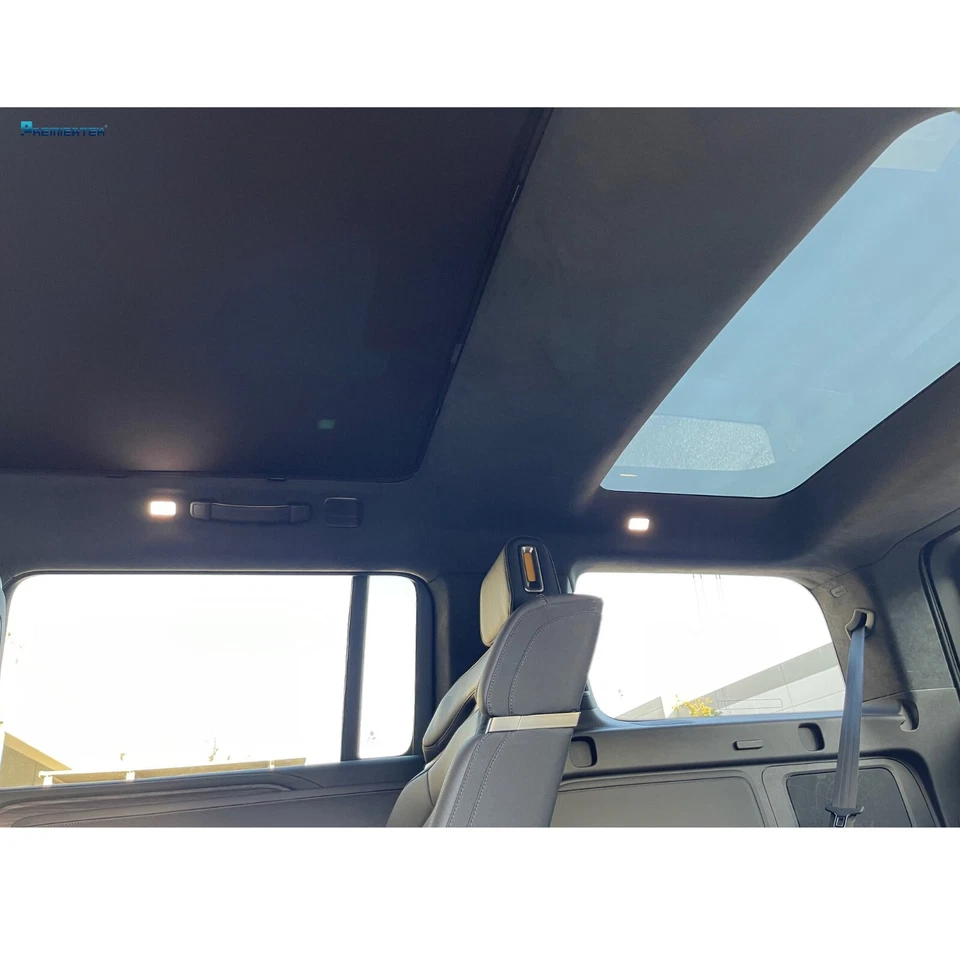 Rivian R1S Front and Rear Glass Roof Sunshades 2in1 Design Black UV-Reflect 2pcs - Image 3 of 4