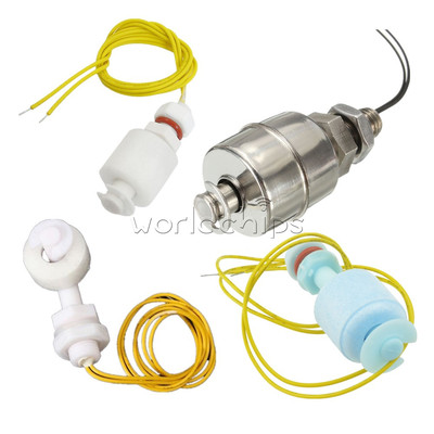 PP 52mm Stainless Steel 45/200mm RightAngle Water Level Ball Float Switch Sensor