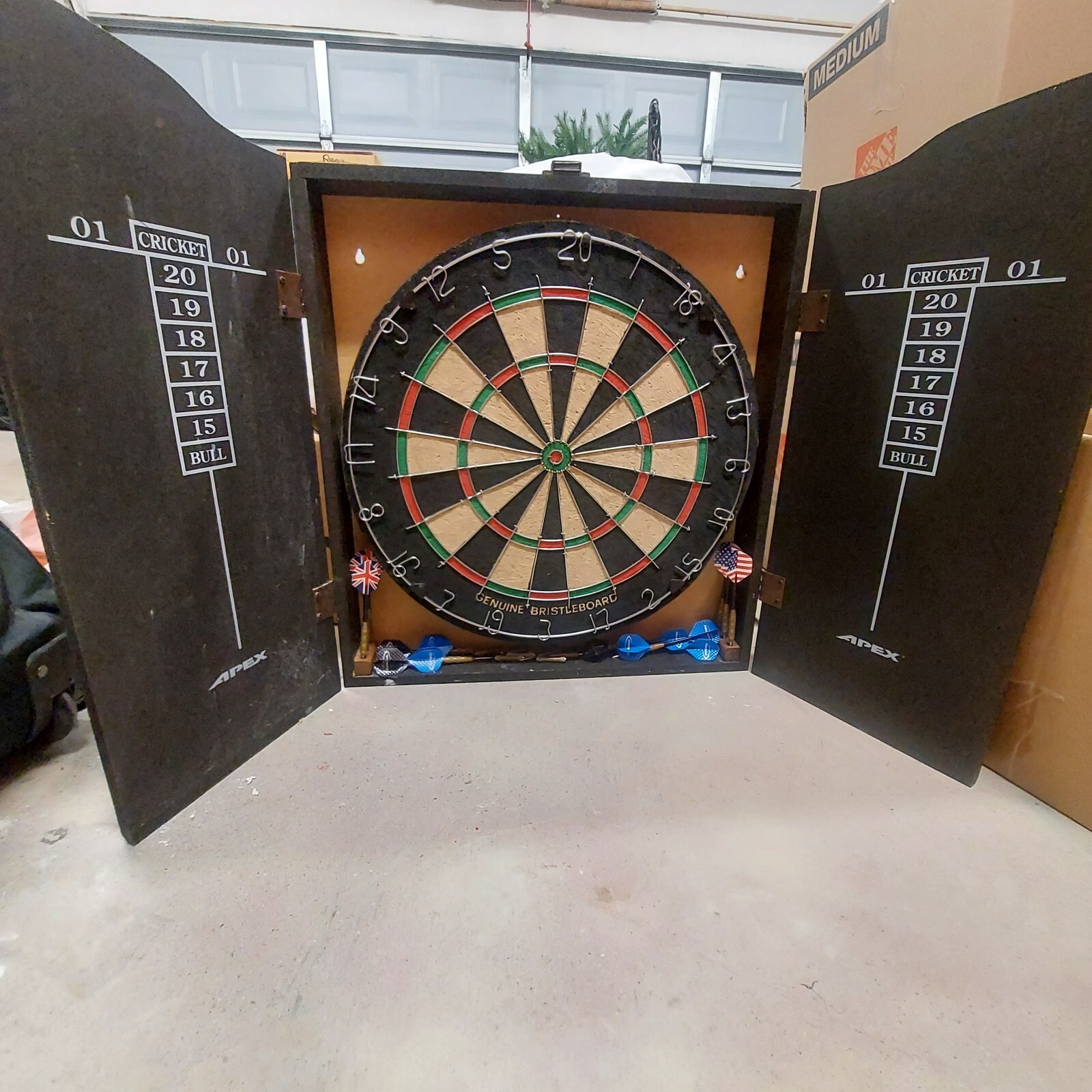 Vintage 1989 Cheers Tv Show Dart Board w Darts Wood Man Cave