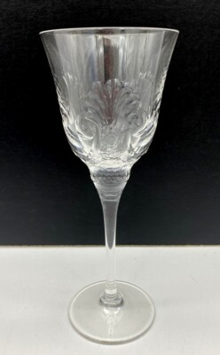 Varga Crystal Sculptured Shell Clear Wine Goblet 7 7/8''