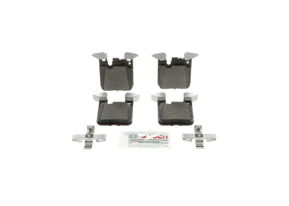 Pastillas de freno semimetálicas con herrajes traseras para BMW 320i Bosch 2016-2018 Foto 4 de 4