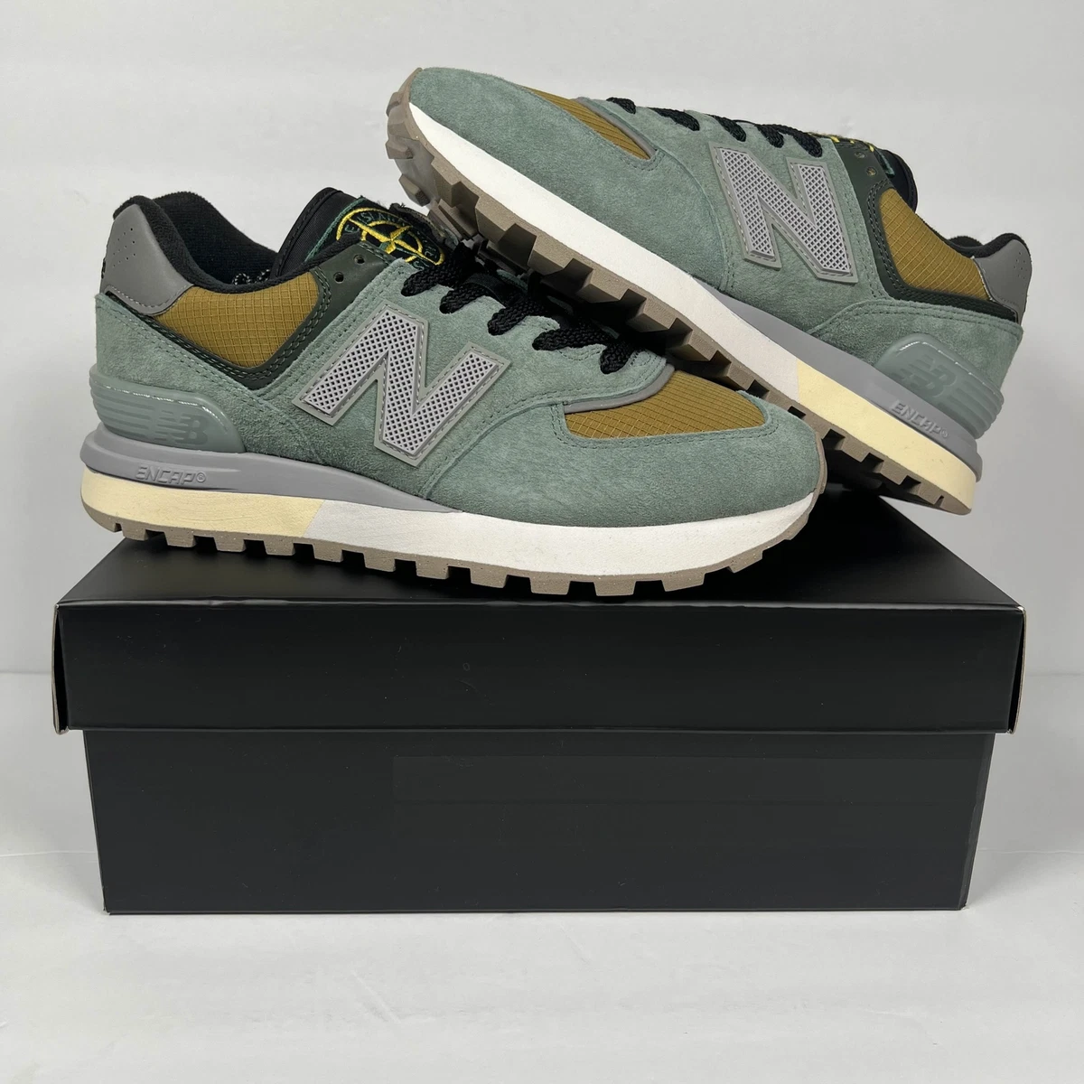 Stone Island x New Balance 574 Legacy Light Green for Sale