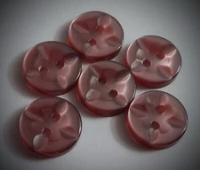 1/2" Dusty Rose Star Design Craft/Clothing Buttons
