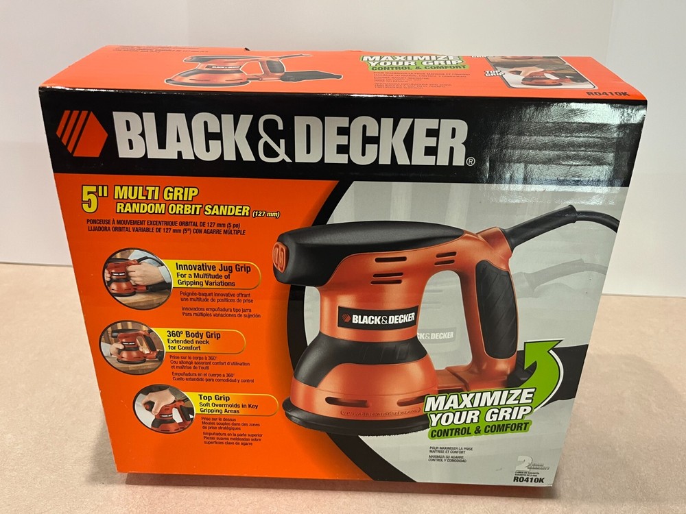 Black & Decker 5-Inch Multi Grip Random Orbit Sander R0410K 127mm Brand New  