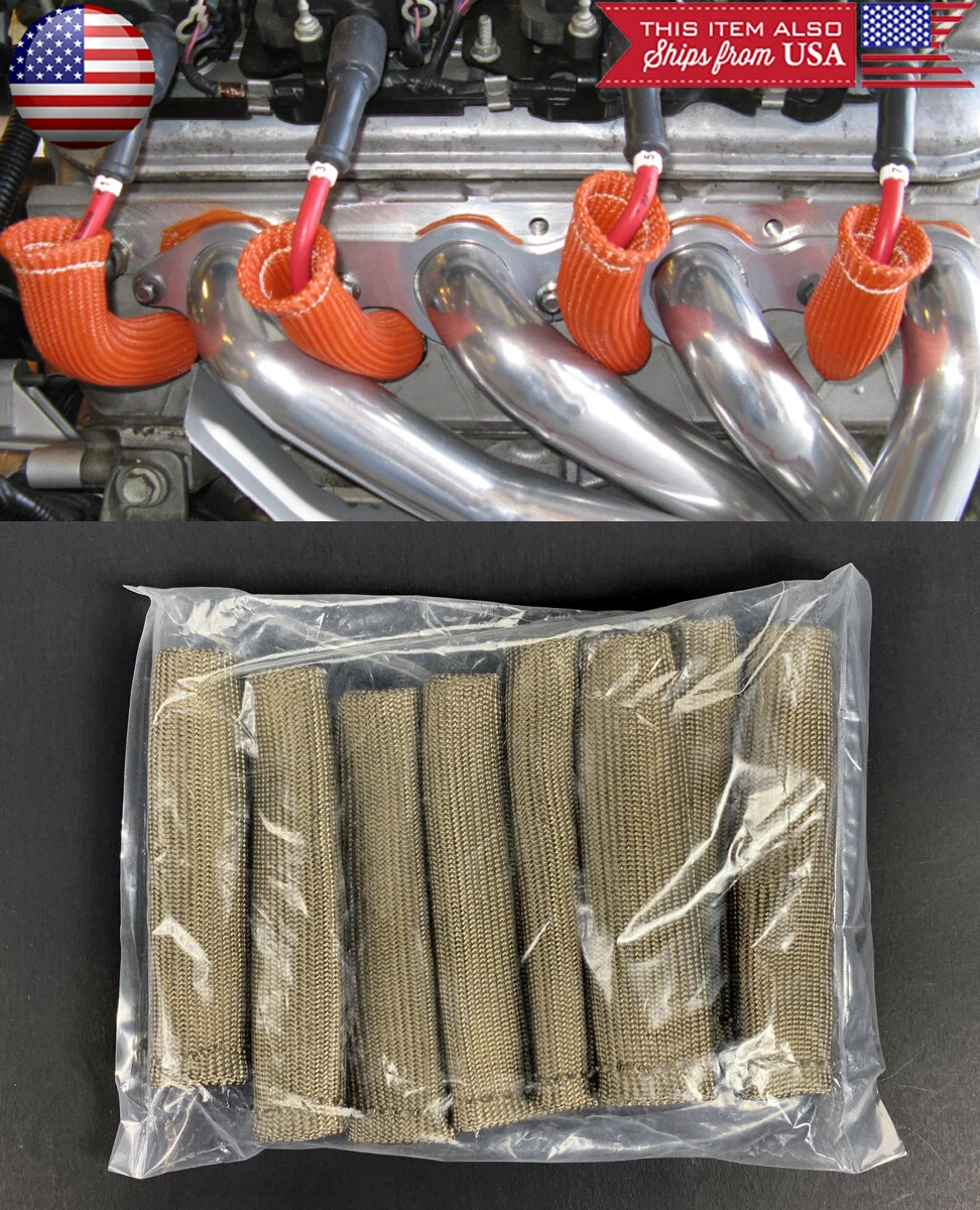 8 Pcs 2500° Gunmetal Spark Plug Wire Heat Shield Boots Protector Sleeve Fit  BMW | eBay