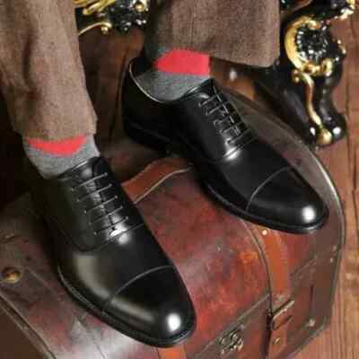 Handmade Mens black oxford shoes, Men black school shoes, Men business shoes