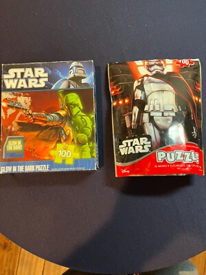 2 STAR WARS PUZZLES (Bota Fett-unopened) glow in the Dark and Stormtrooper