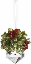 Ganz Kissing Krystals Acrylic Mistletoe Xmas Ornament - 2" Clear - KK243