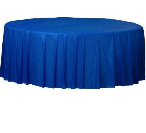 Round Solid Colour Plastic Table Cover TableCloth Wedding Birthday Party 2.1m - Picture 10 of 29