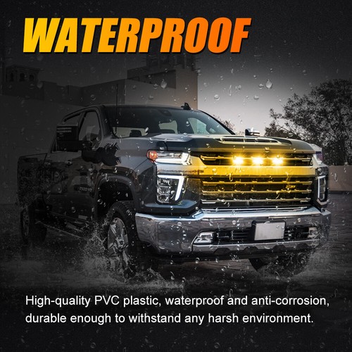3Pcs Raptor Style Amber Front Grille LED Running Lights Kit for Pickup Truck SUV - Picture 7 of 12
