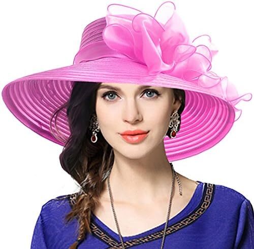 Women's Derby Dress Church Cloche Hat Bow Bucket Wedding Bowler WideBrim 7 COLOR - Picture 12 of 15
