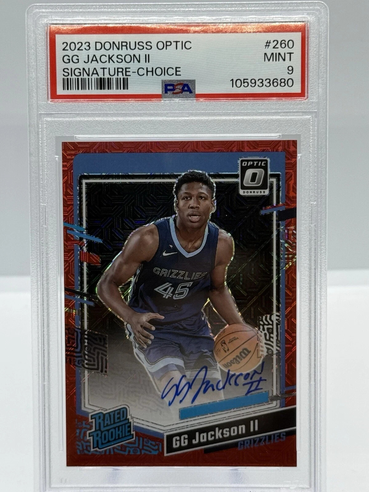 2023-24 Donruss Optic GG Jackson Red Choice Rated Rookie Auto Autograph RC PSA 9