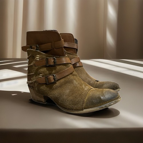 Bed Stu abgenutzte Lederstiefel Roan Jag Damengröße 8 Stiefelette Western Motorrad - Bild 12 von 12