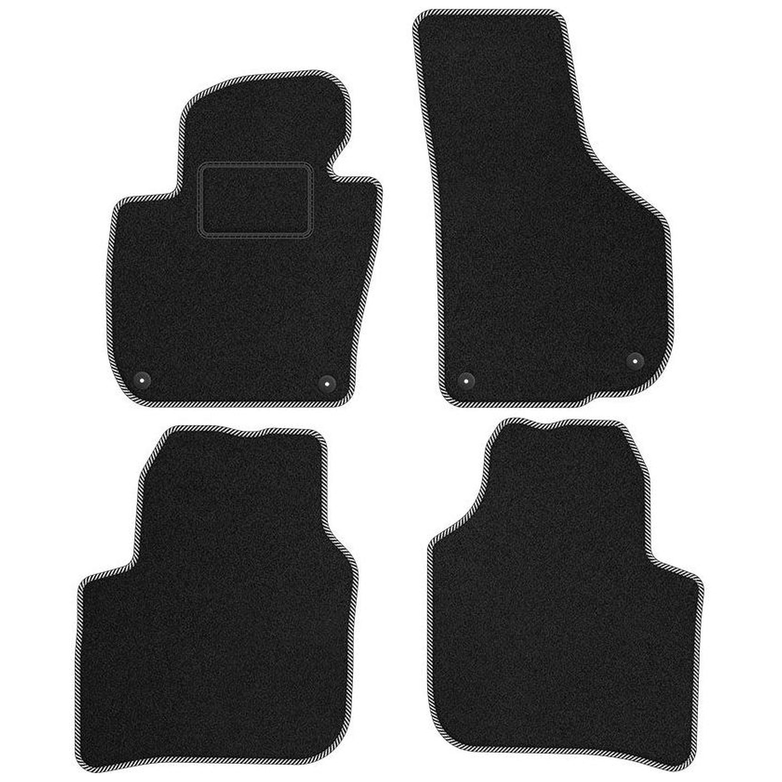 Tapis de sol Skoda Superb II 2008-2015 en velours premium STREAK blanc haute densité