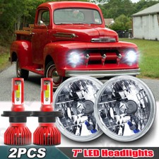 7inch Round Led Headlights Hilo For Jeep Wrangler Jk Lj Tj 1997-2017