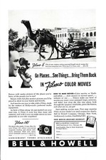 1939 Bell  Howell Filmo 8 Camera Vintage Color Print Ad Video Movie Ephemera