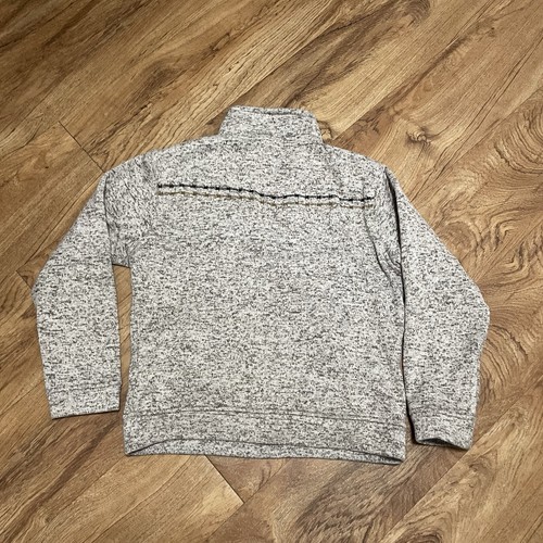 Cowboy Hardware Western 1/4 Zip Gray Sweater Youth Size Large Fleece Bull Skull - Picture 2 of 9