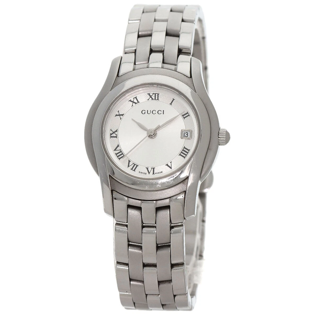 Montres femme GUCCI à visage rond 5500L acier inoxydable/acier inoxydable