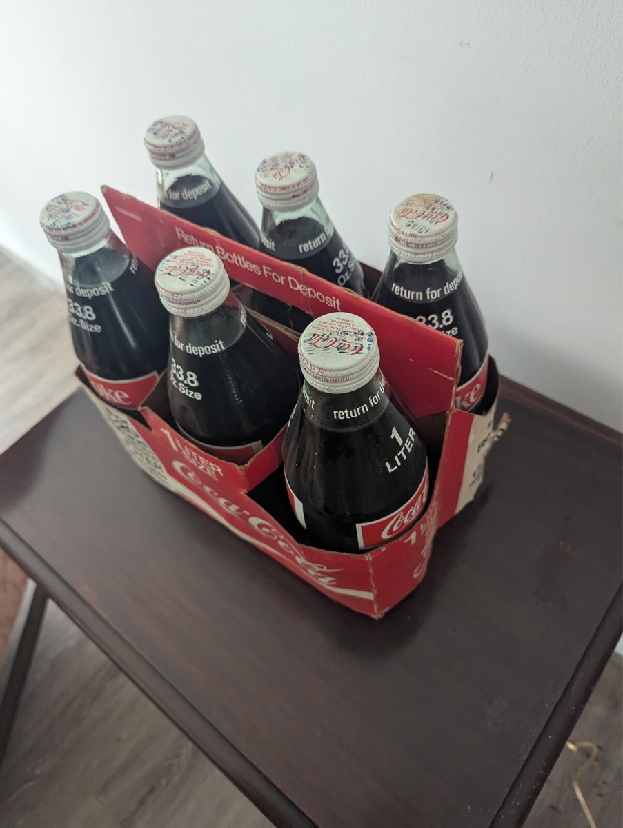 Coca-Cola ガラス瓶 6本セット 1L VINTAGE (6) SIX PACK 33.8 OZ. 1 LITER COCA COLA GLASS