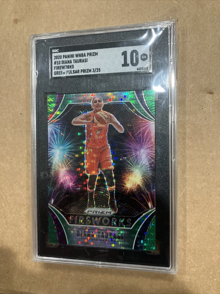 2020 wnba prizm #10 diana taurasi green pulsar fireworks RARE Jersey #3/25 - Image 2 of 4