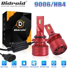 RIDROID 9006 LED Headlight Bulb Conversion Kit Low Beam White Super Bright 6500K