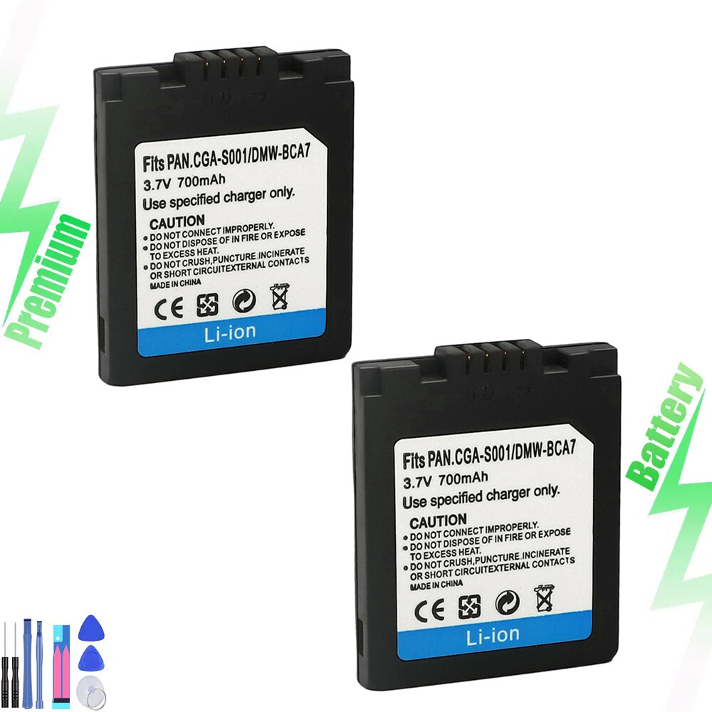 2x Battery for Panasonic Lumix CGA-S001 DMC-F1 DMC-F1B DMC-F1E-S DMC-F1K