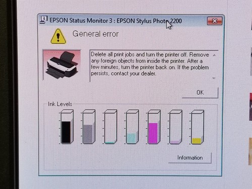 Epson Stylus Photo 2200 USB Color Digital Photo Inkjet Printer B141A PARTS - Picture 8 of 8