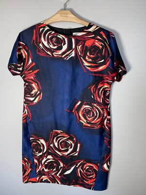 L.K Bennett navy blue Joe silk blend shift dress knee length size 8