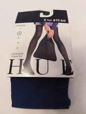 NWT HUE Women's Opaque Tights Color: Ink  Size2