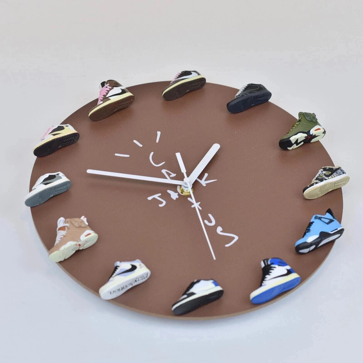 ★Travis Scott 3D Sneaker Clock with 1-12 Mini Sneakers★ Travis Scott Cactus Jack Style 3D sneaker clock with 12