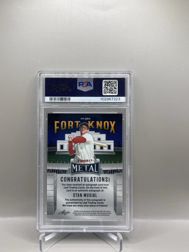 2023 Листовой металл Stan Musial Fort Knox автографы #/10 SSP PSA 9 кардиналов - Изображение 2 из 2