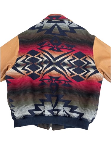 Vintage Pendleton Wool Aztec Jacket W/Leather Sleeves Men’s XXL 2XL - Picture 6 of 6
