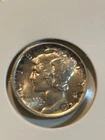 1917 s mercury dime AU with some toning