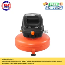 KFFKFF 3 Gallon Portable Pancake Air Compressor 1/3HP 0.54CFM 120V Oil-Free