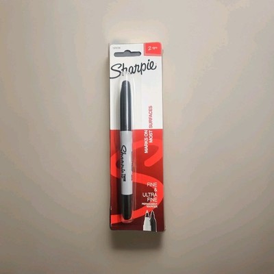 Sharpie Twin Tip Permanent Markers, Fine and Ultra Fine, Black, 2 Count SUPER!!