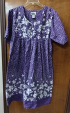 Anthony Richards Size XL Purple Floral Dress Caftan Housecoat Pockets