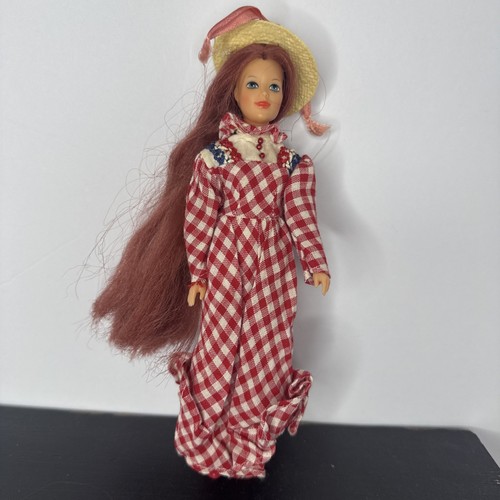 Bambola ideale vintage -Jody- capelli rossi, cappello vestito a quadri da collezione anni 60/70 - Foto 2 di 8