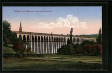 Old postcard Dammerkirch, viaduct 