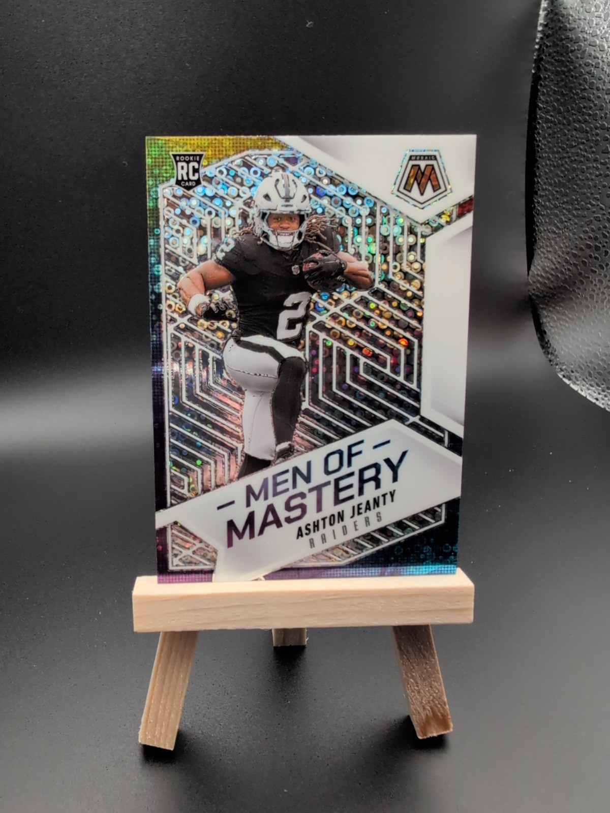 2025 Panini Mosaic Ashton Jeanty Men of Mastery Disco Silver Mosaic Prizm RC