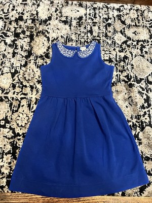 Crewcuts Girls Blue Sparkle Beaded A-Line Dress Size 8 special occasions 