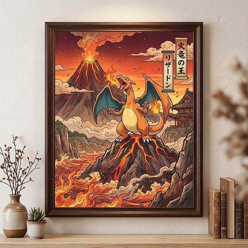 Charizard Poster – PKM Inspired Wall Art Print Decor