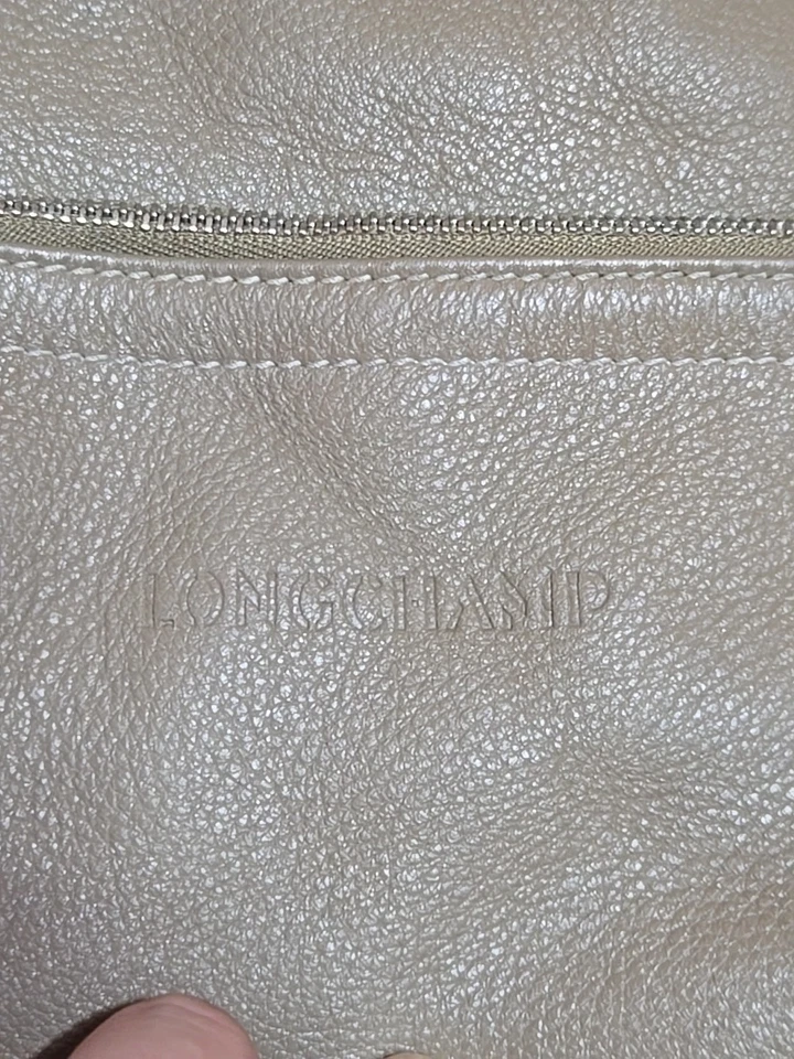 BOLSO BANDOLERA LONGCHAMP de cuero suave beige tostado 12×15×5 Foto 3 de 4