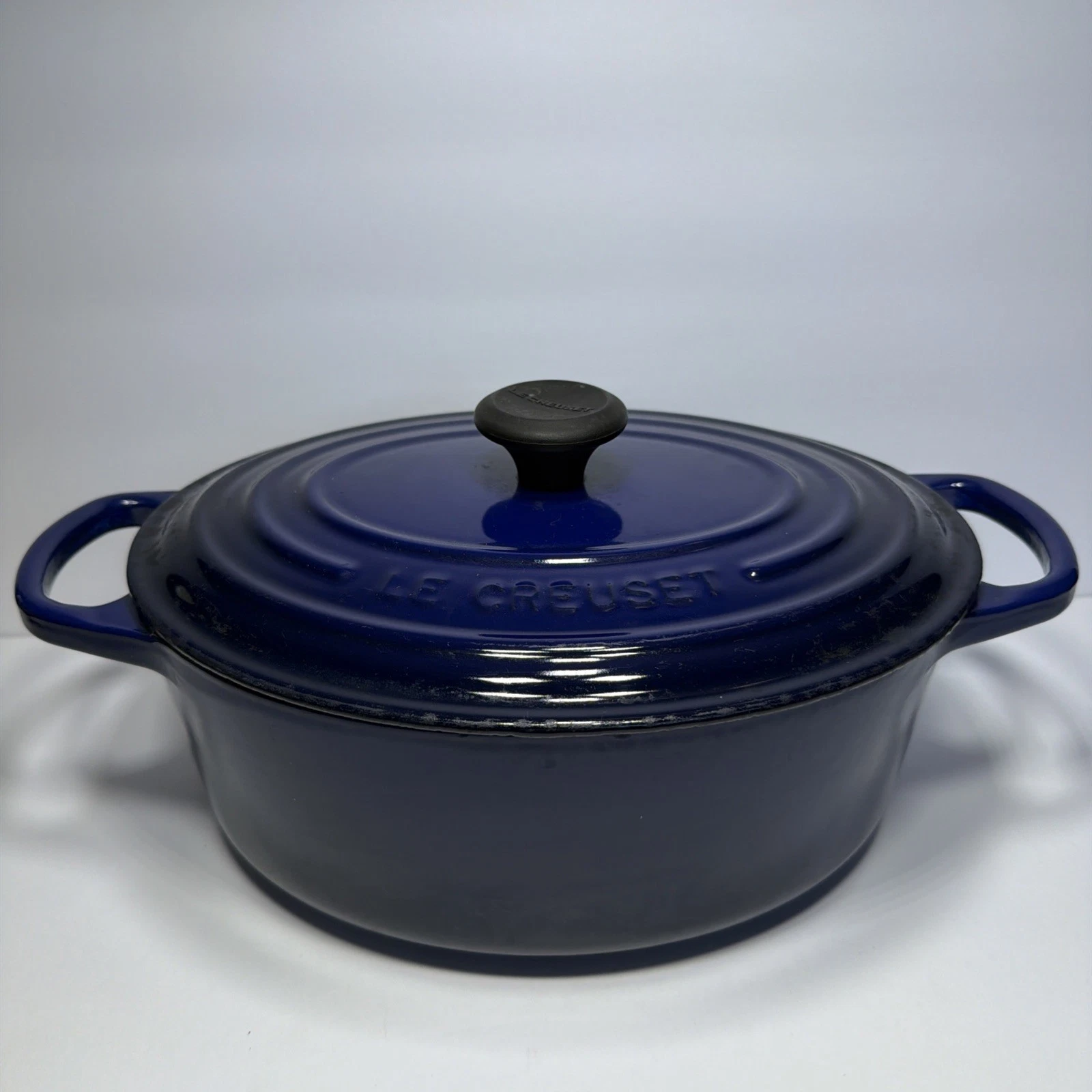 Le Creuset Indigo Blue Oval Casserole Dutch Oven 3.5 Qt. , #25, France, Preowned