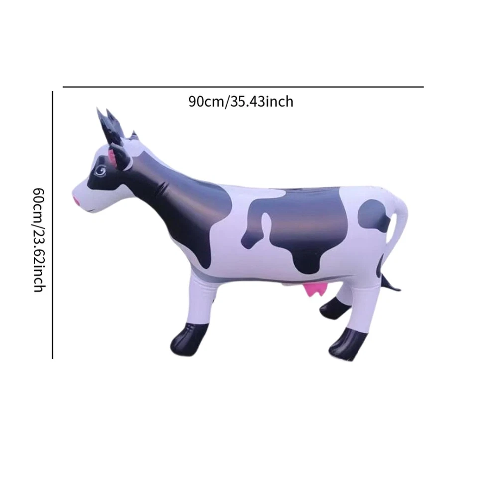 Bonito brinquedo inflável animal fazenda animal PVC vaca grande brinquedo balão para - Imagem 2 de 4